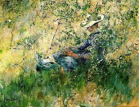 Carl Larsson flicka i blommande hagtorn oil painting picture